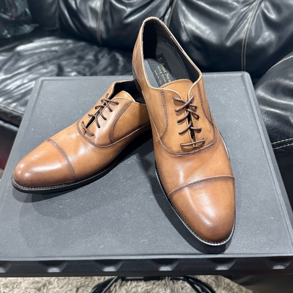 To Boot Brown Leather Cap-Toe Oxfords